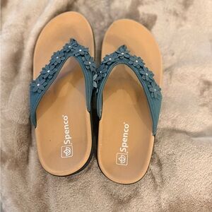 Spenco Women's Teal Floral Sandals